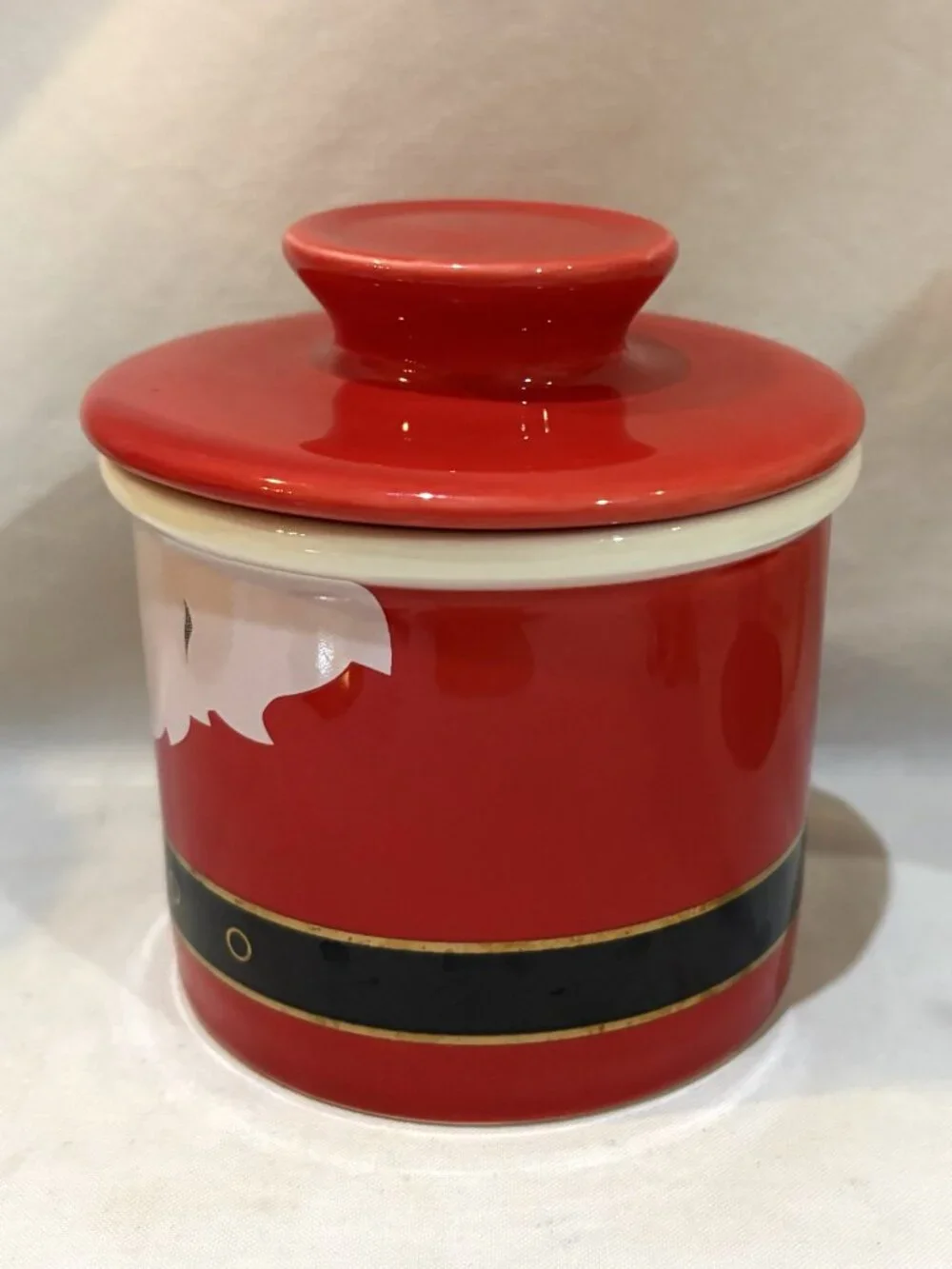 Christmas Santa Ceramic Butter Bell Crock Keeper by Sweese